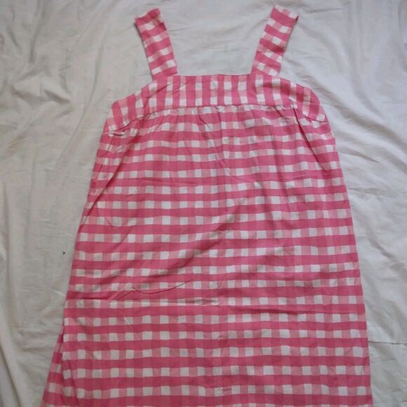 Dreams & Co Pink White Gingham Square Neck Mumu Lounger House Dress Size 1X - Picture 2 of 12